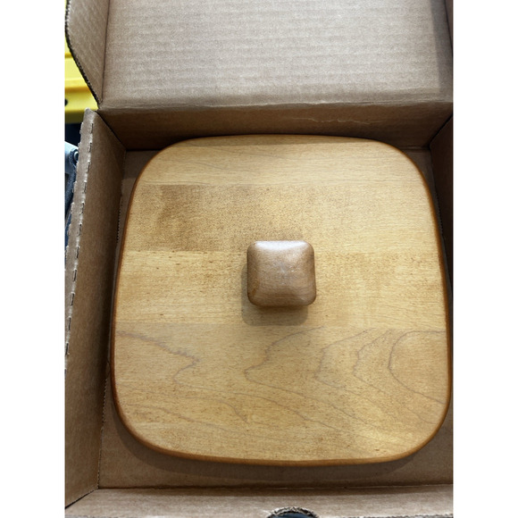 Longaberger Large Spoon Mini Waste FATHERS DAY WASTE Basket Wood Crafts Lid - Picture 1 of 3
